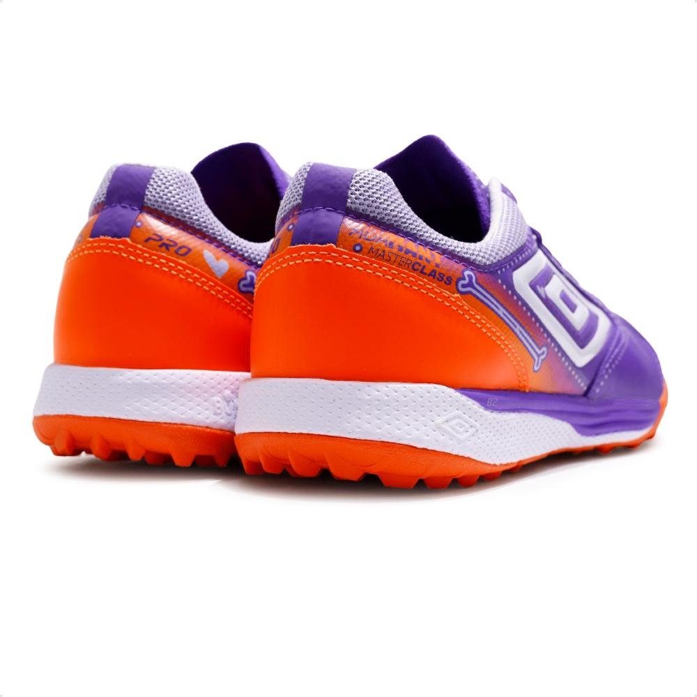 Chuteira Society Umbro Adamant Master Class Pro Bump Masculina Roxo/Laranja 5