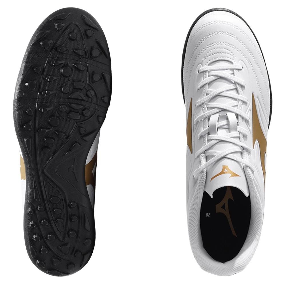 Chuteira Society Mizuno Club As Masculina Branco/Dourado 6
