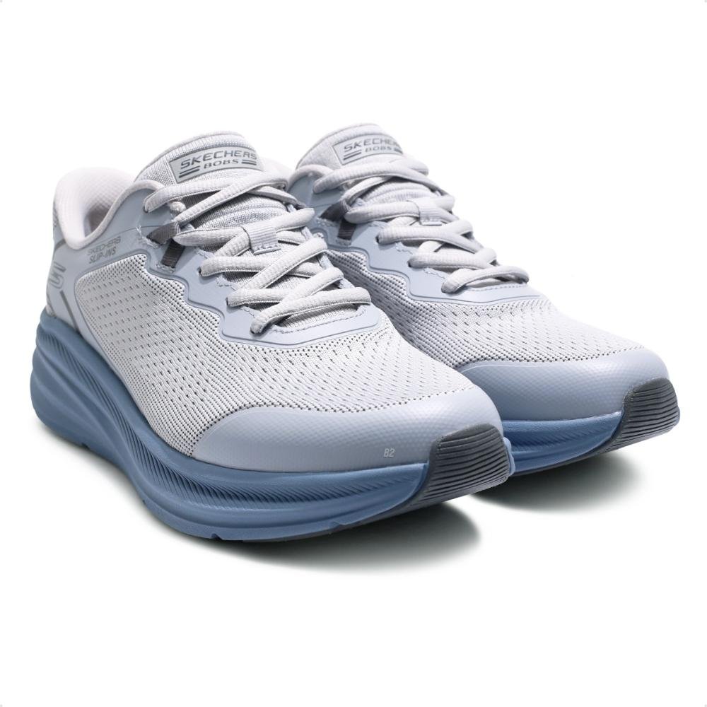 Tênis Skechers Bobs Skillz Masculino Cinza/Azul 3
