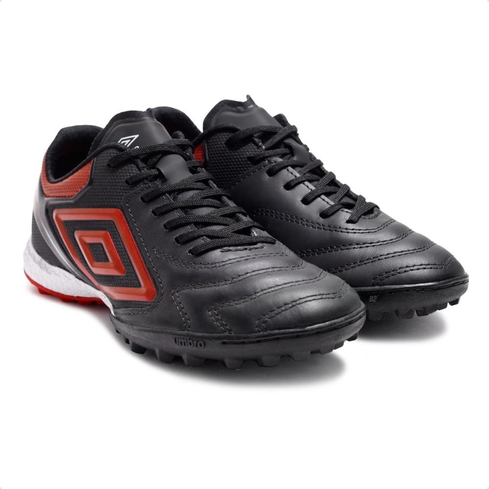 Chuteira Society Umbro Adamant Master Class Premie Masculina Preto/Vermelho 3