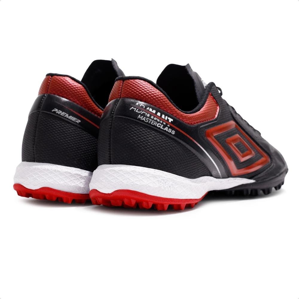 Chuteira Society Umbro Adamant Master Class Premie Masculina Preto/Vermelho 5
