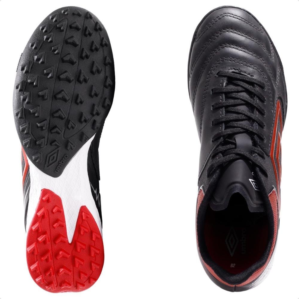 Chuteira Society Umbro Adamant Master Class Premie Masculina Preto/Vermelho 6