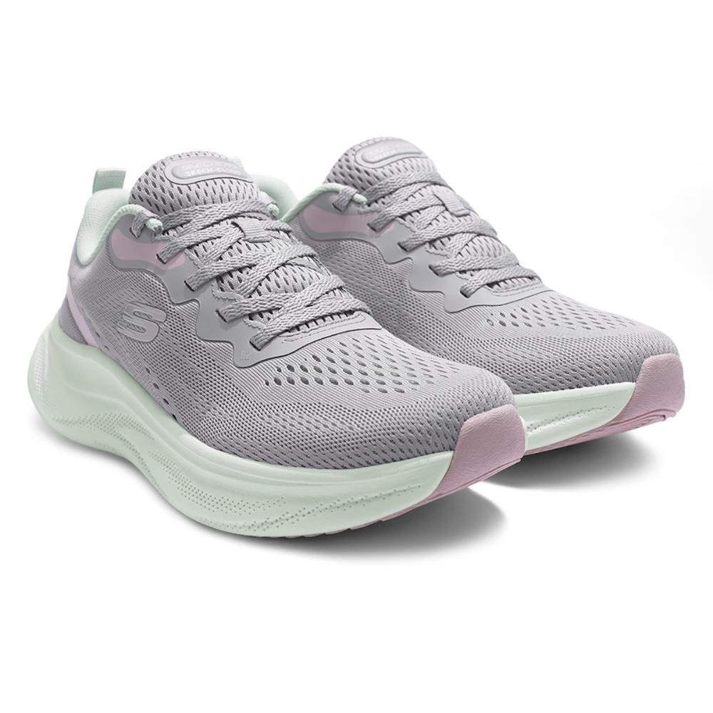 Tênis Skechers Cloud Feminino Cinza/Verde 3