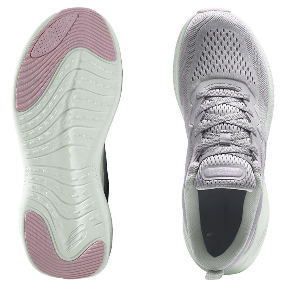 Tênis Skechers Cloud Feminino Cinza/Verde 6