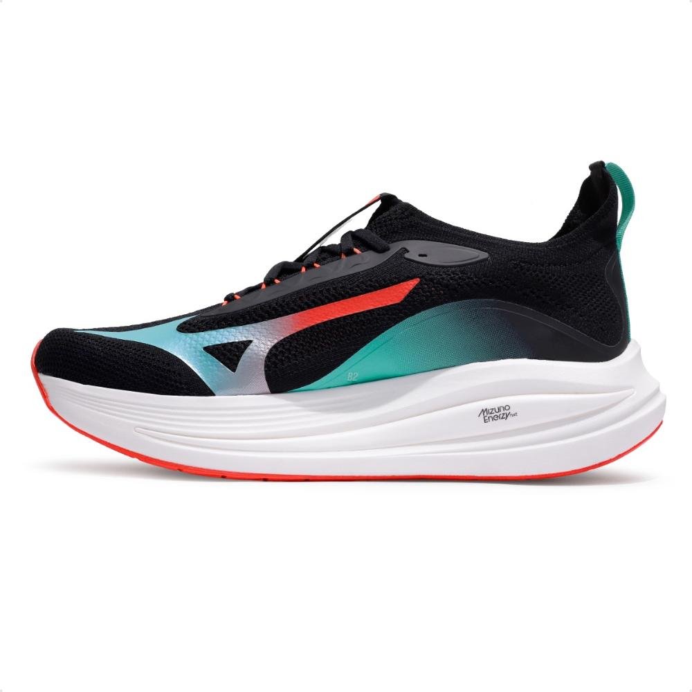 Tênis Mizuno Neo Aura Knit Unissex Preto/Coral 2