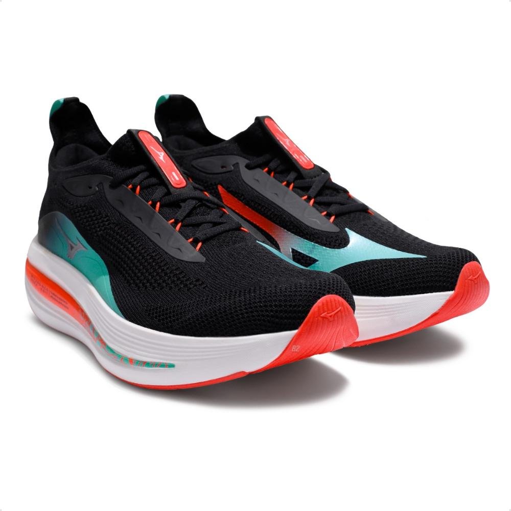 Tênis Mizuno Neo Aura Knit Unissex Preto/Coral 3