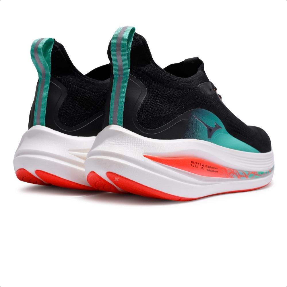 Tênis Mizuno Neo Aura Knit Unissex Preto/Coral 5