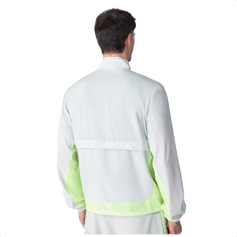 Jaqueta New Balance Corta Vento Fast Days Masculina Cinza Claro/Verde 2