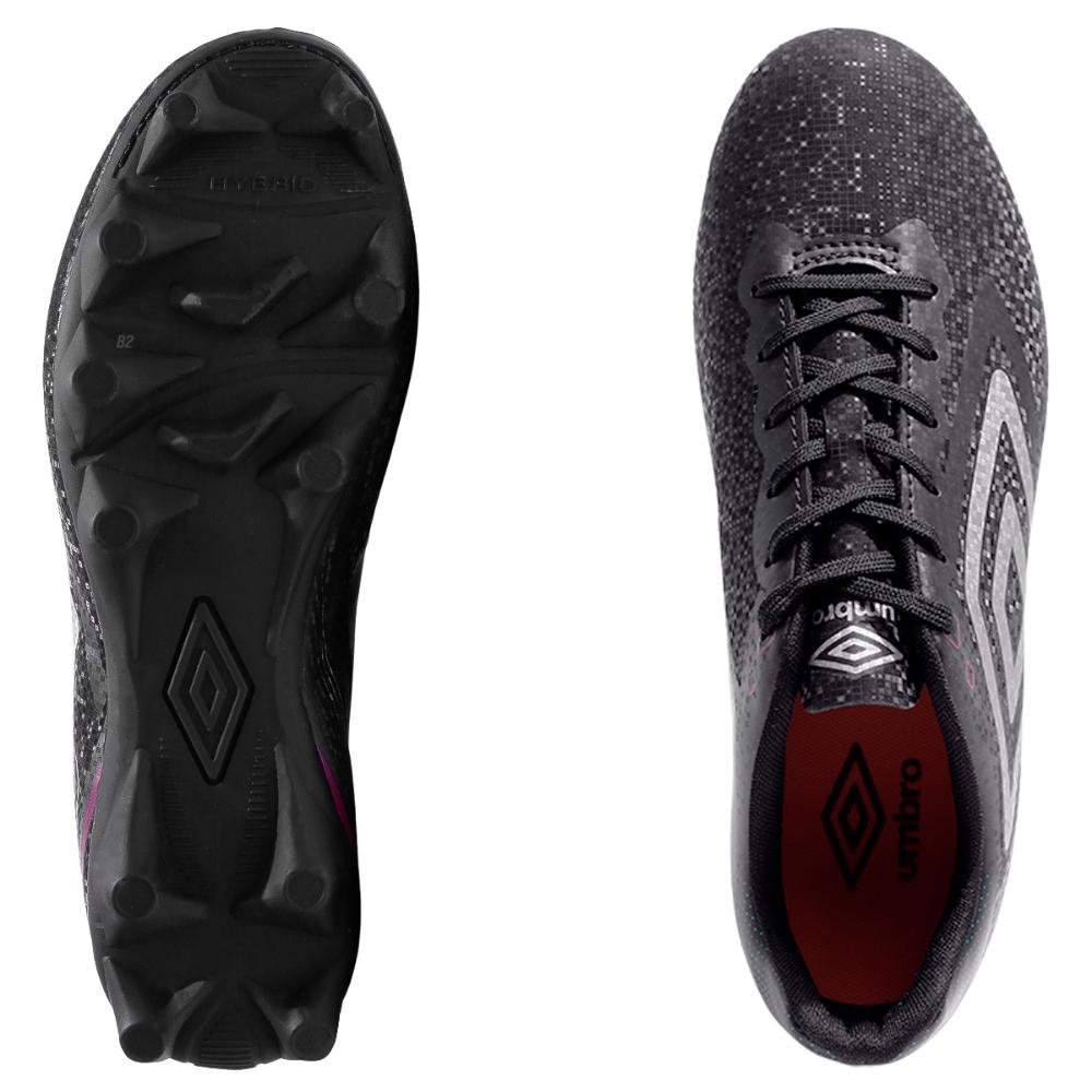 Chuteira Campo Umbro Techno II Masculina Preto/Cinza 6