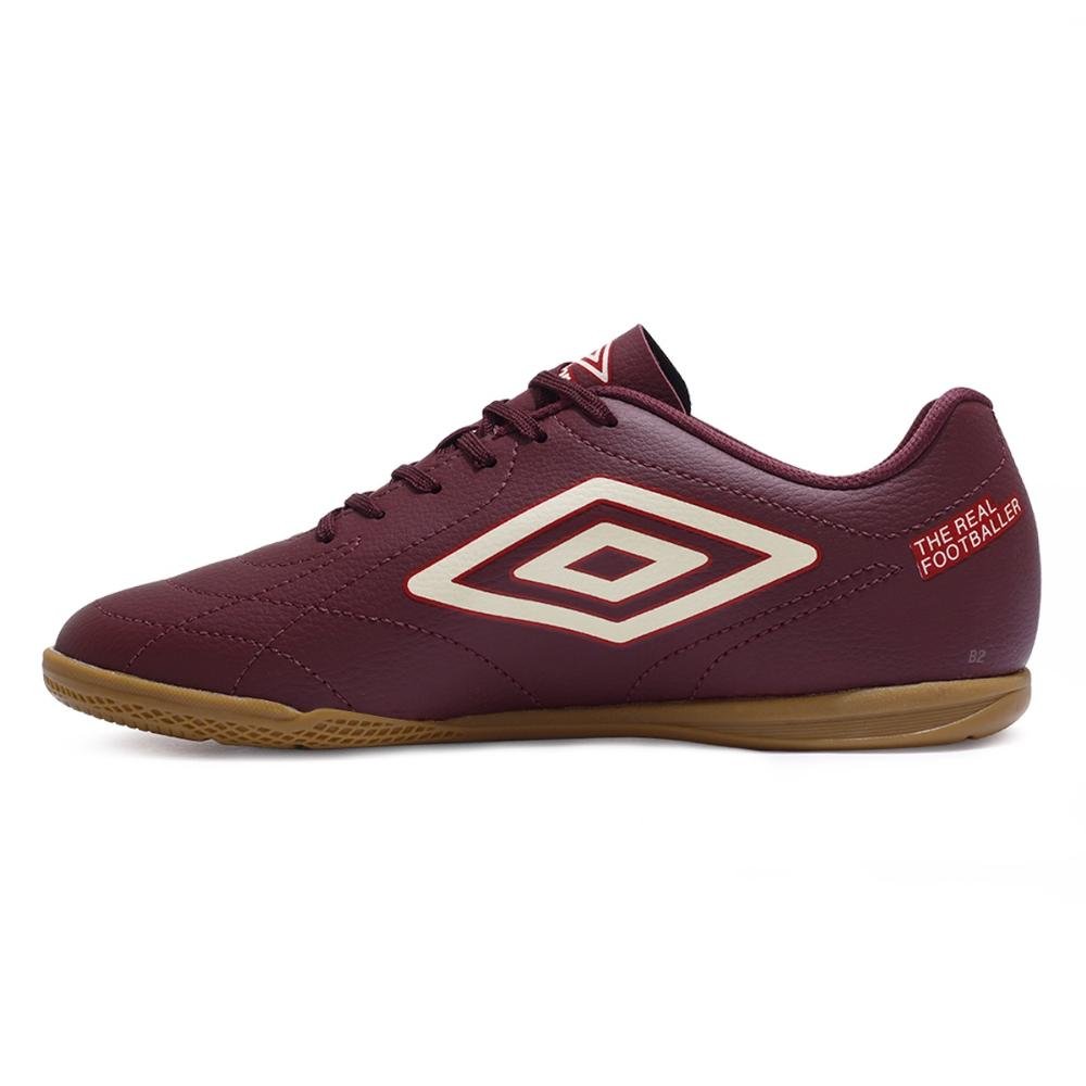 Chuteira Futsal Umbro Class Footballer Masculina Bordô 2