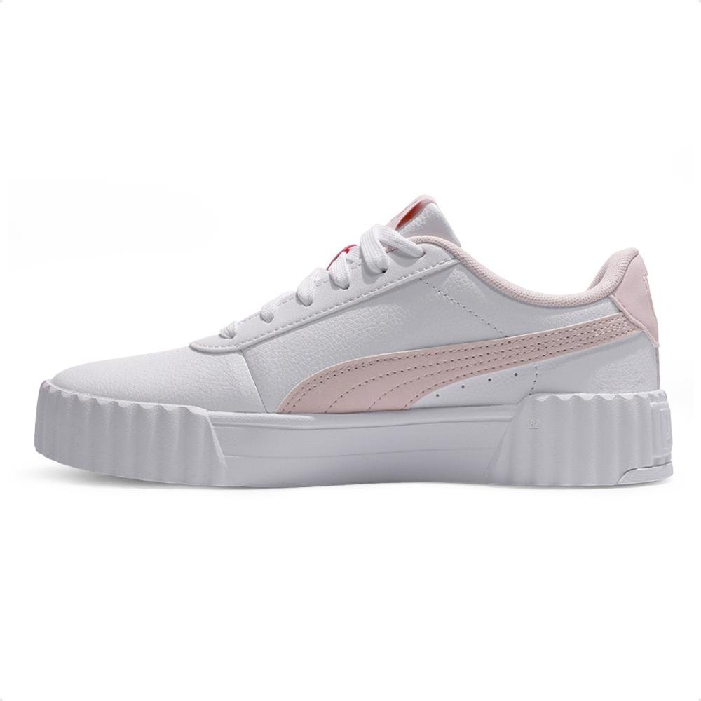 Tênis Puma Carina 3.0 Floral Juvenil Branco/Rosa 2