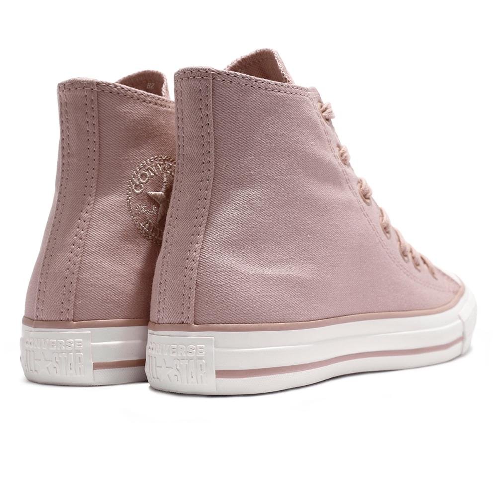 Tênis Converse All Star Chuck Taylor Peached Canvas Cano Alto Feminino Rose/Branco 5