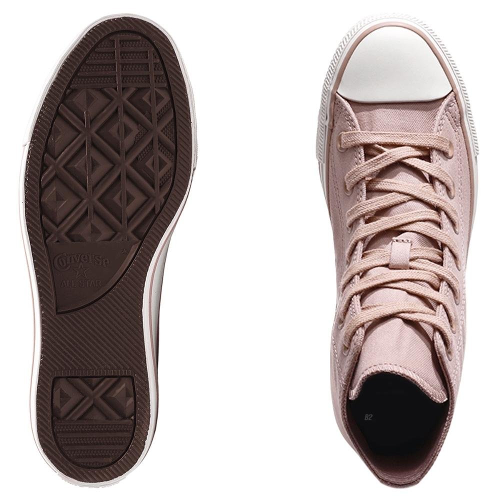 Tênis Converse All Star Chuck Taylor Peached Canvas Cano Alto Feminino Rose/Branco 6
