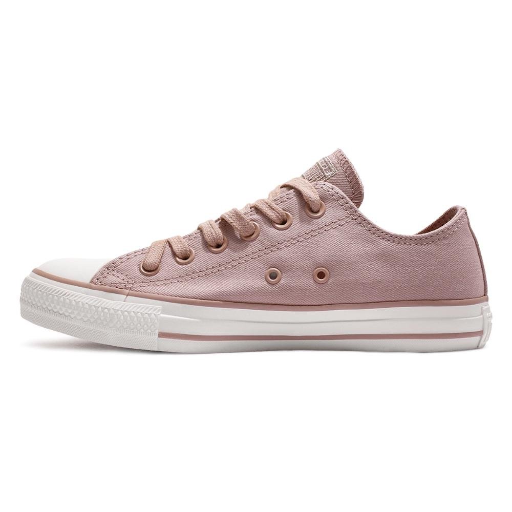 Tênis Converse All Star Chuck Taylor Peached Canvas Cano Baixo Feminino Rose/Branco 2
