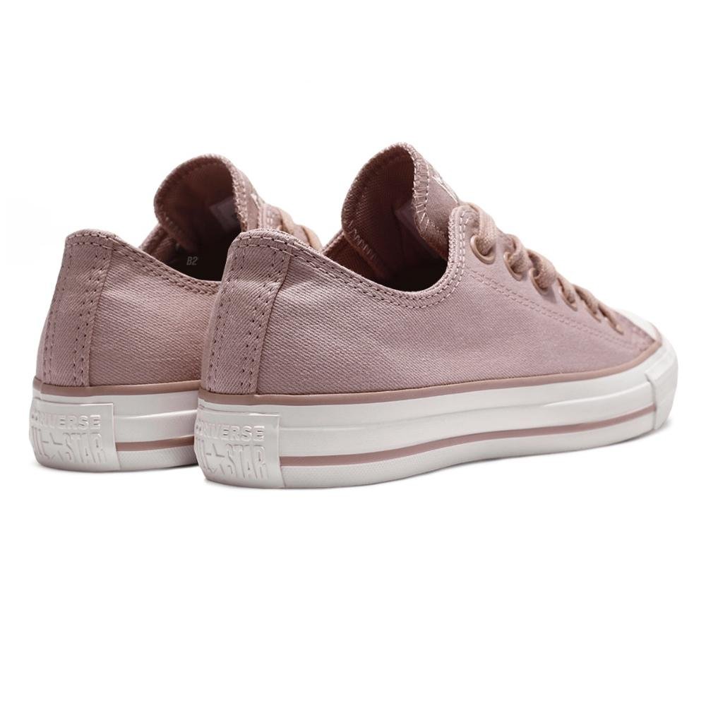 Tênis Converse All Star Chuck Taylor Peached Canvas Cano Baixo Feminino Rose/Branco 5