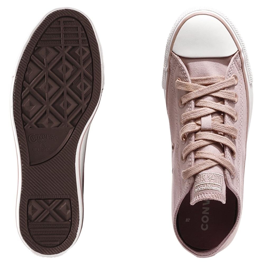 Tênis Converse All Star Chuck Taylor Peached Canvas Cano Baixo Feminino Rose/Branco 6