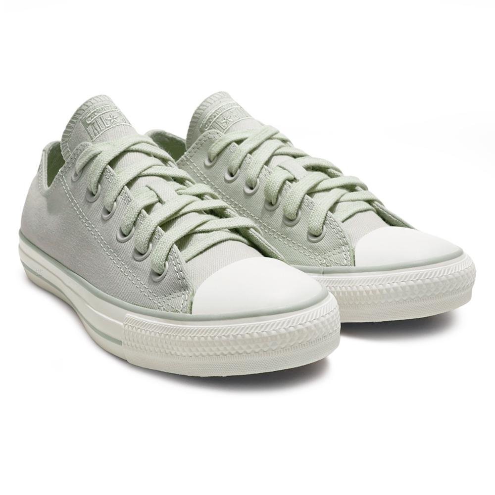 Tênis Converse All Star Chuck Taylor Peached Canvas Cano Baixo Feminino Verde/Branco 3