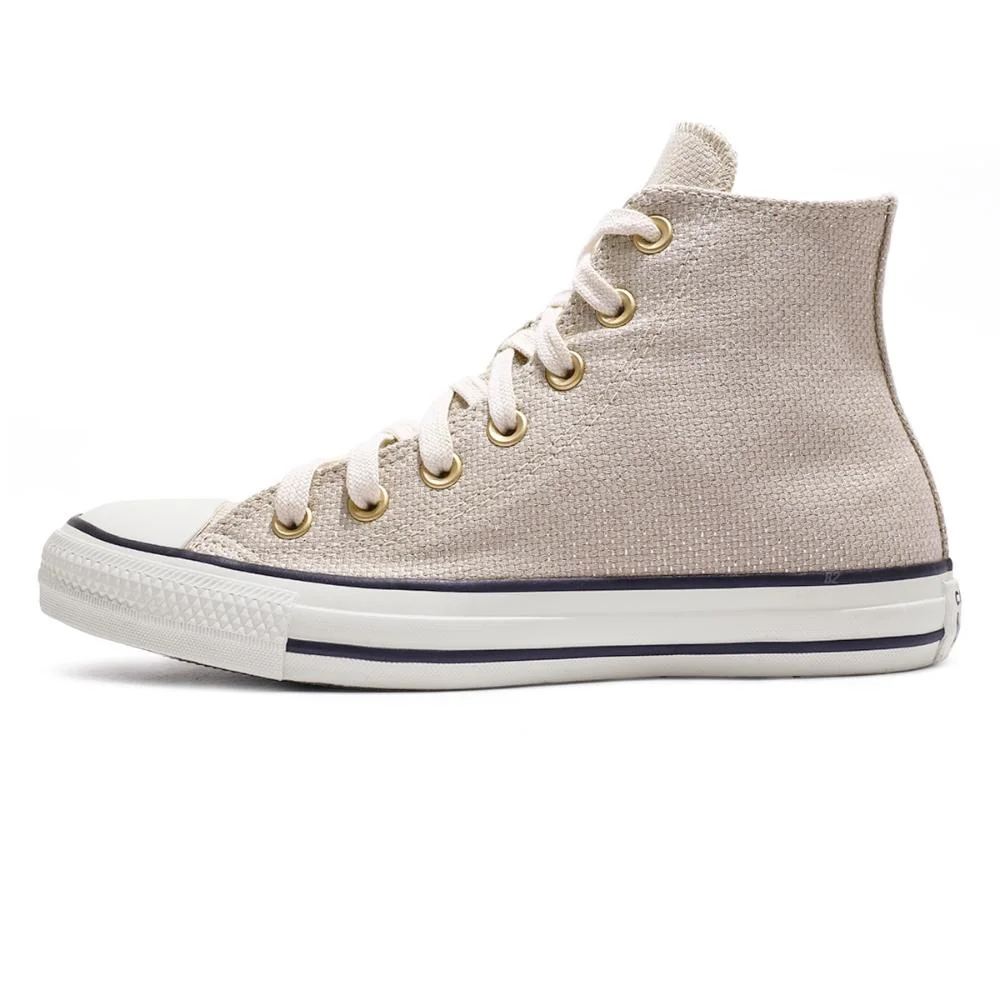 Tênis Converse All Star Chuck Taylor Heathered Sheen Cano Alto Feminino Bege 2