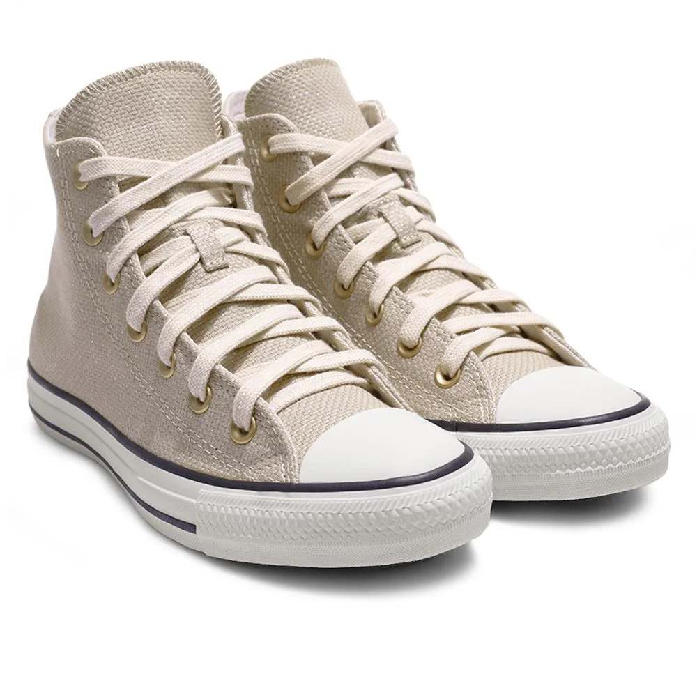Tênis Converse All Star Chuck Taylor Heathered Sheen Cano Alto Feminino Bege 3