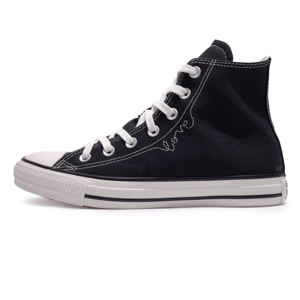 Tênis Converse All Star  InLove Heathered Cano Alto Feminino Preto 2