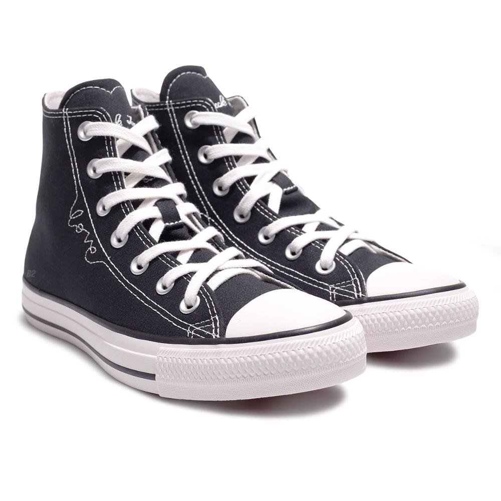 Tênis Converse All Star  InLove Heathered Cano Alto Feminino Preto 3