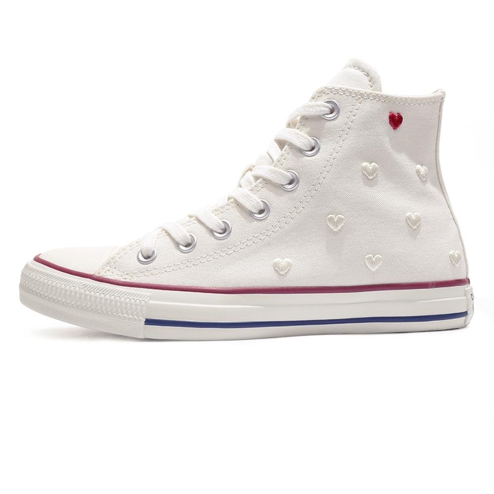 Tênis Converse All Star Chuck Taylor In Love Cano Alto Feminino Branco 2