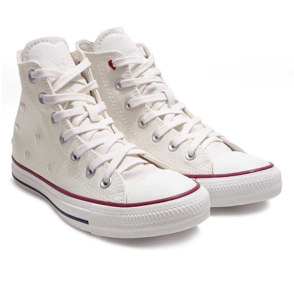 Tênis Converse All Star Chuck Taylor In Love Cano Alto Feminino Branco 3