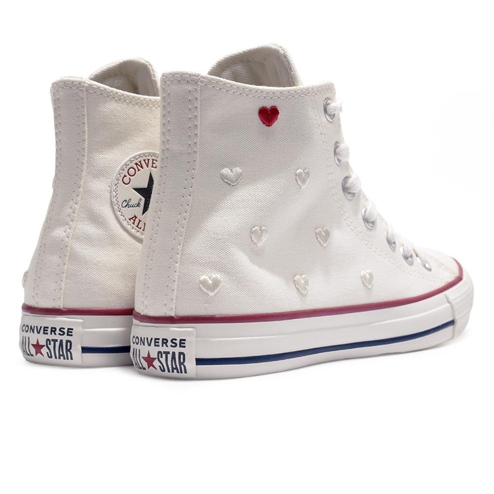Tênis Converse All Star Chuck Taylor In Love Cano Alto Feminino Branco 5