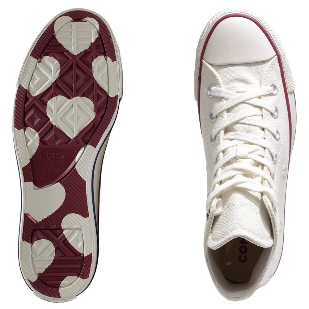 Tênis Converse All Star Chuck Taylor In Love Cano Alto Feminino Branco 6