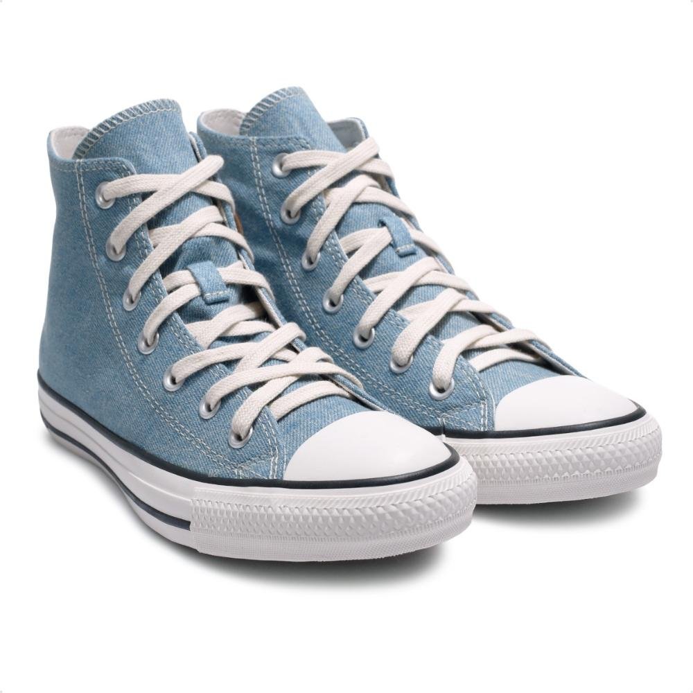Tênis Converse All Star Chuck Taylor Denim Cano Alto Feminino Azul Claro 3
