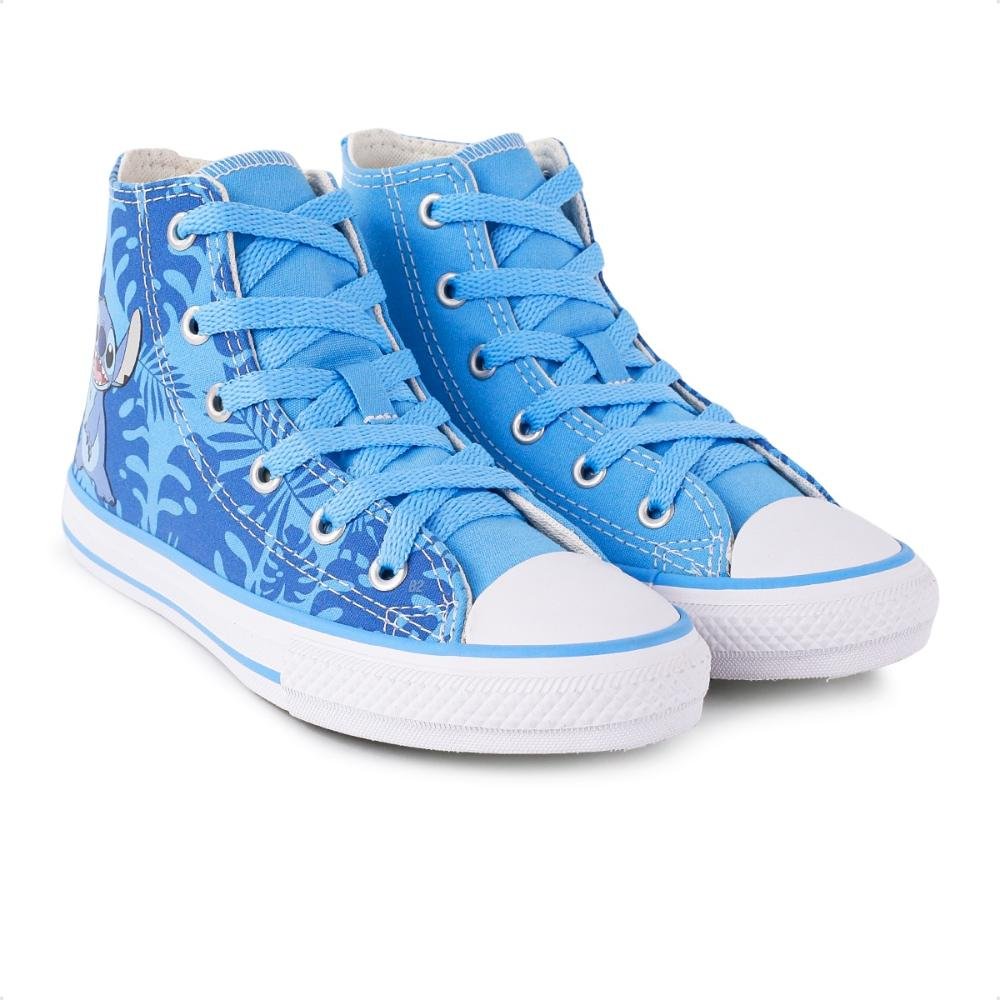 Tênis Converse All Star Chuck Taylor Cano Alto X Disney Stitch Juvenil Azul 3