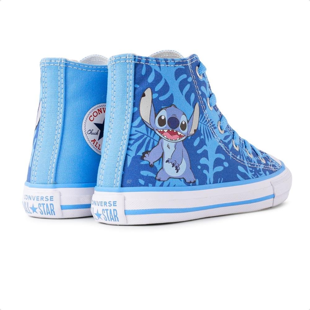 Tênis Converse All Star Chuck Taylor Cano Alto X Disney Stitch Juvenil Azul 5