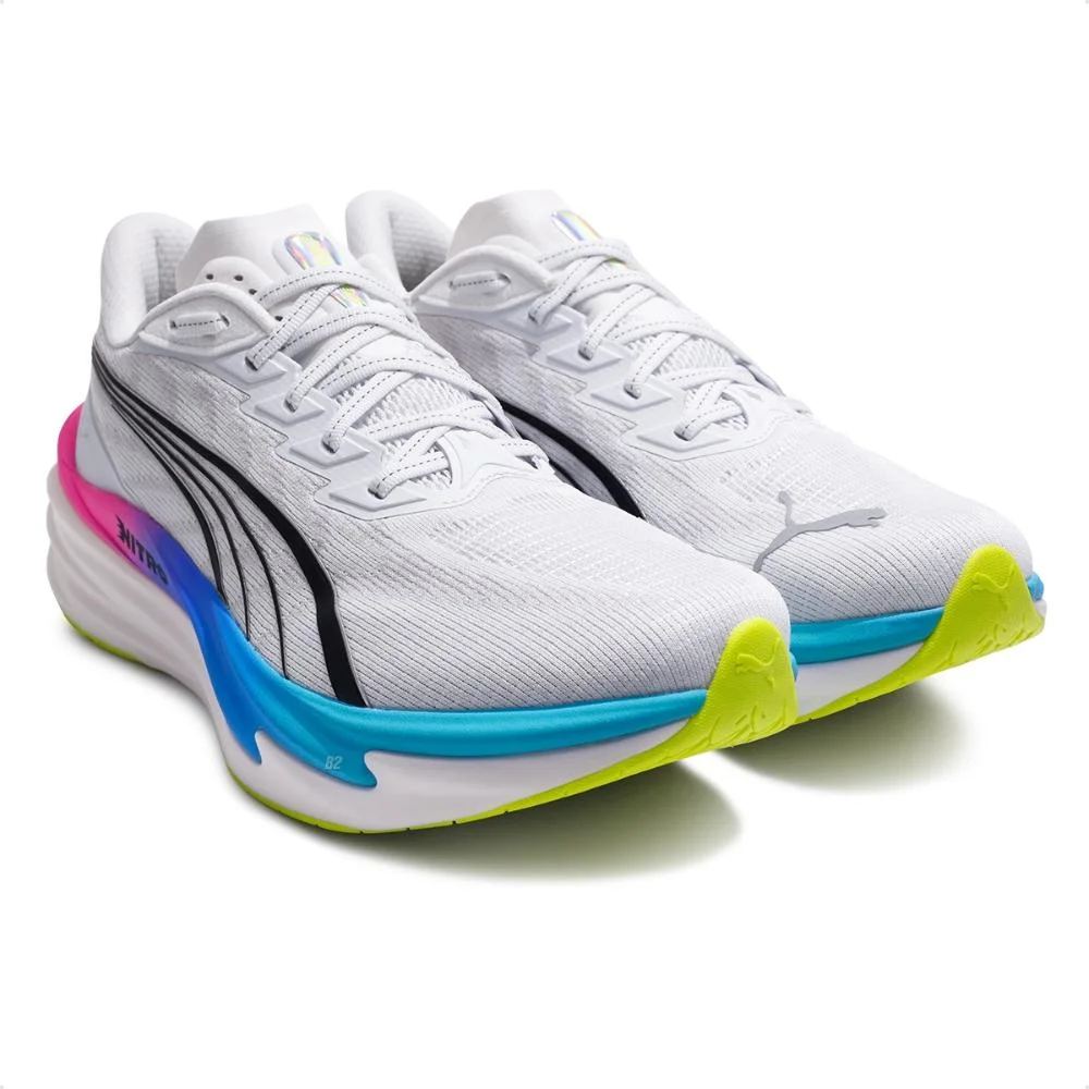 Tênis Puma de Corrida Deviate Nitro 4 Masculino  Branco/Azul 3