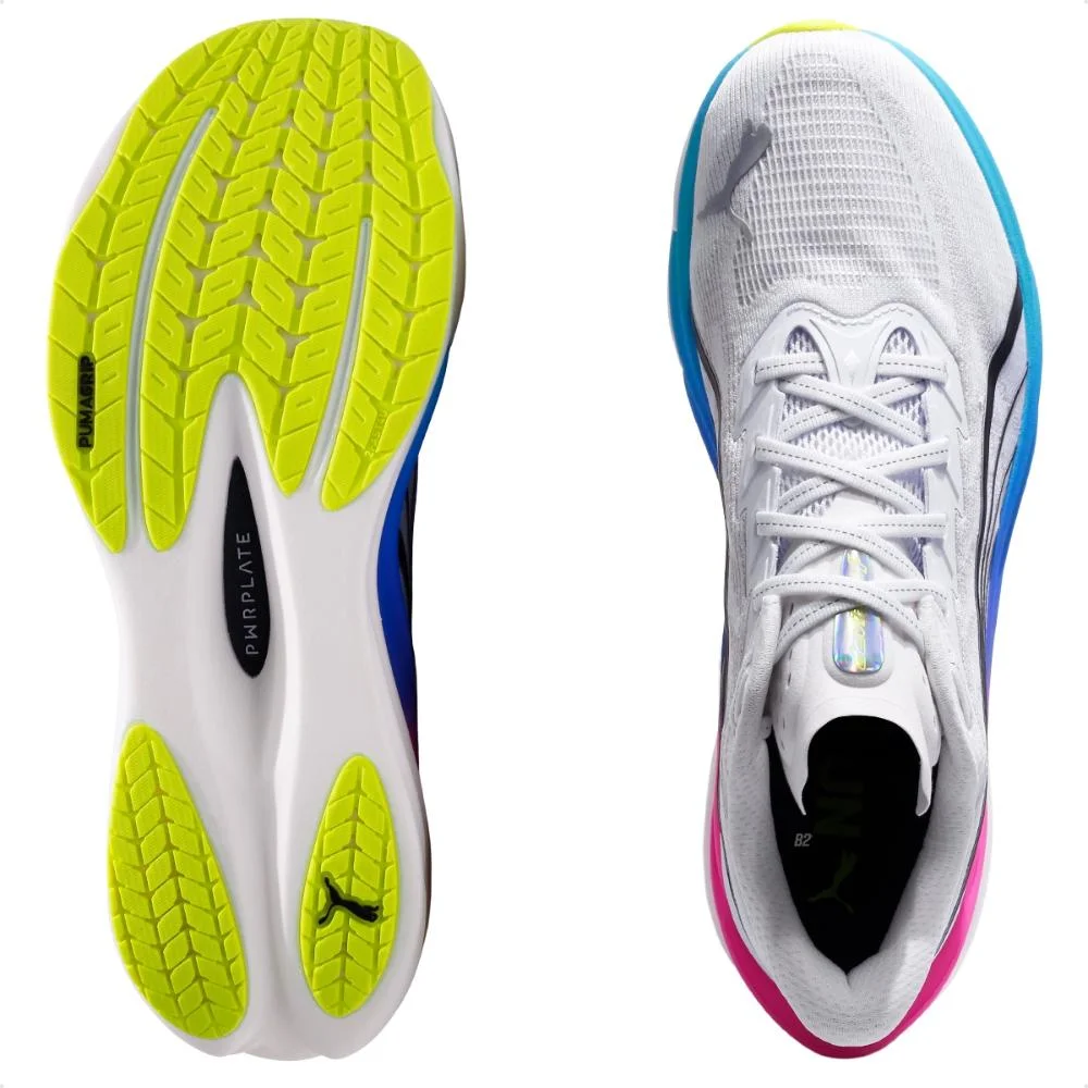 Tênis Puma de Corrida Deviate Nitro 4 Masculino  Branco/Azul 5