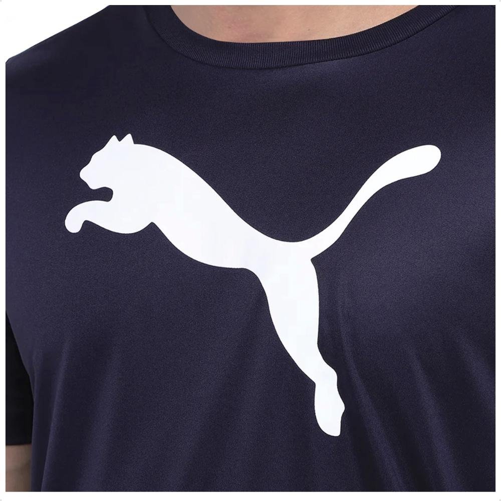 Camiseta Puma ESS Logo Poly Tee Masculina Azul Marinho 3