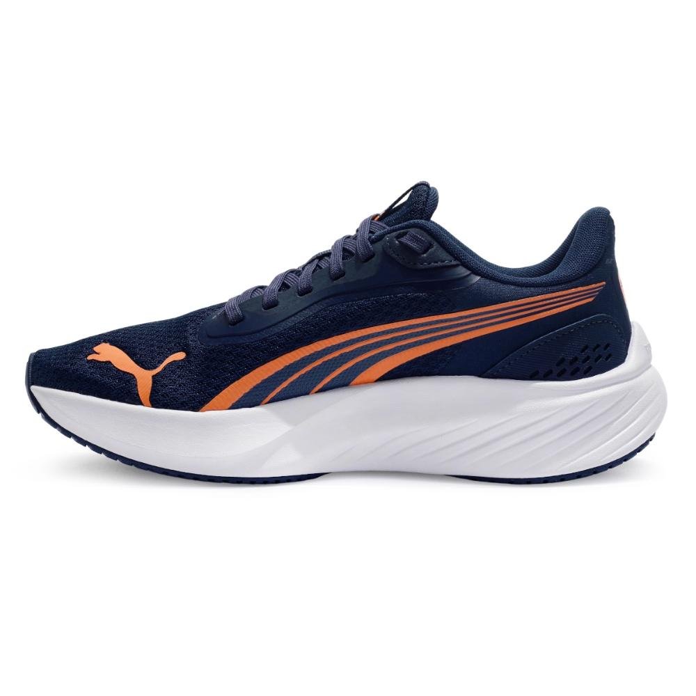Tênis Puma Pounce Lite Running Juvenil Azul Marinho/Laranja 2
