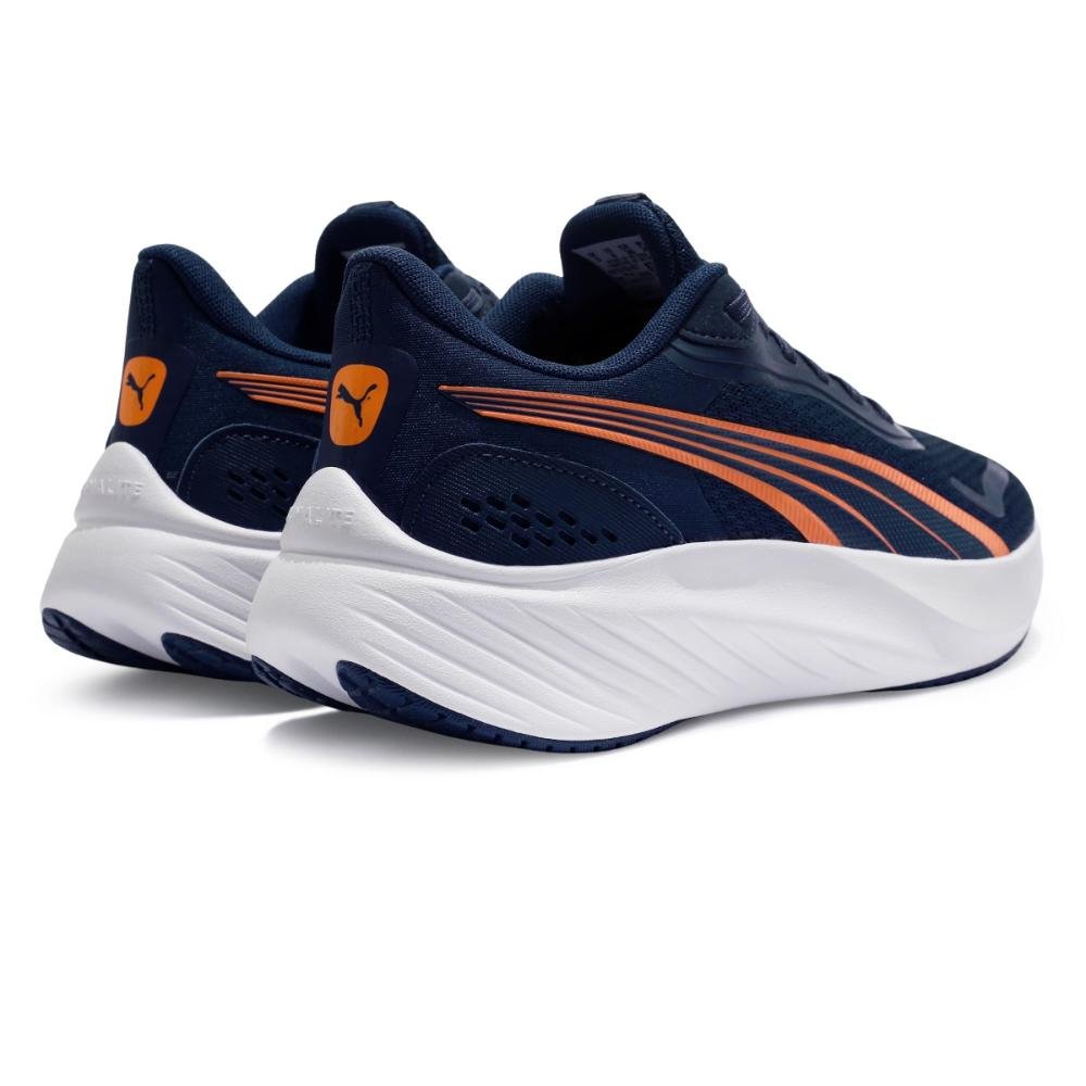 Tênis Puma Pounce Lite Running Juvenil Azul Marinho/Laranja 5