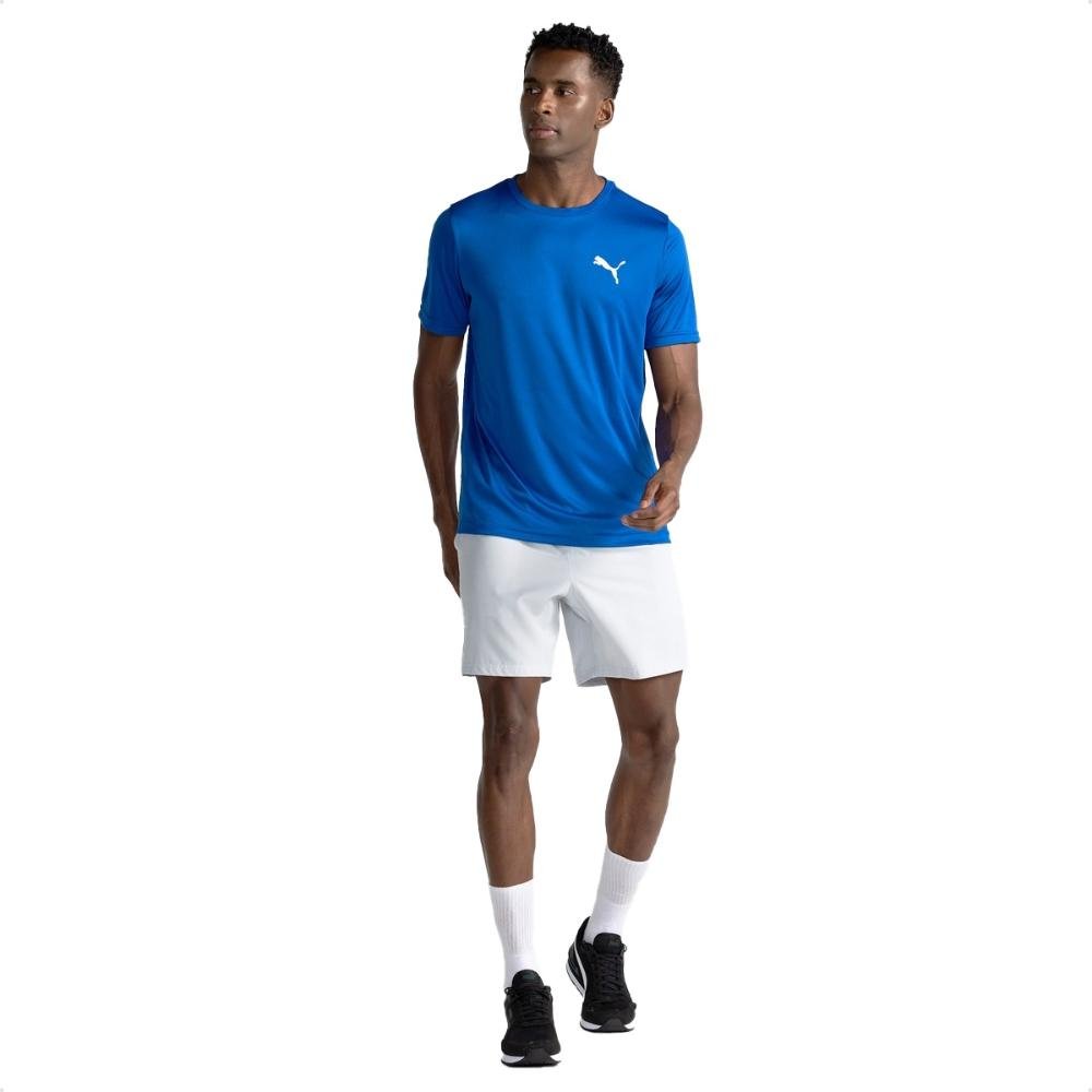 Camiseta Puma Essentials Logo Poly Tee Masculina Azul 5