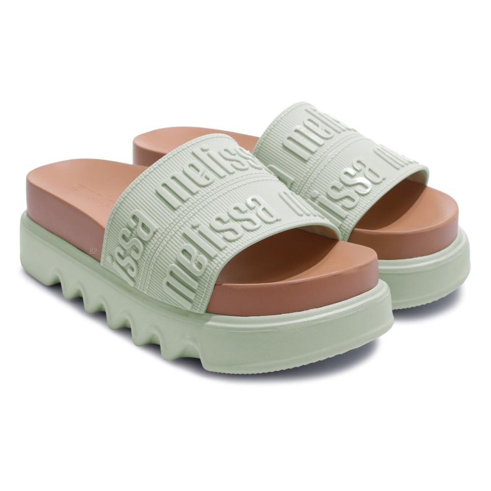 Sandália Melissa Cozy Slide M-Lover Bold Platform Verde/Marrom 5