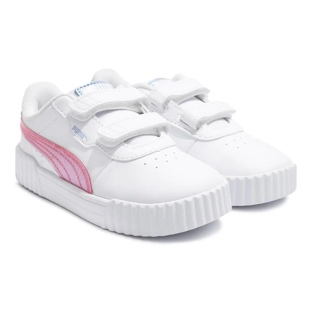 Tênis Puma Carina 3.0 Blurry Infantil Branco/Rosa 3