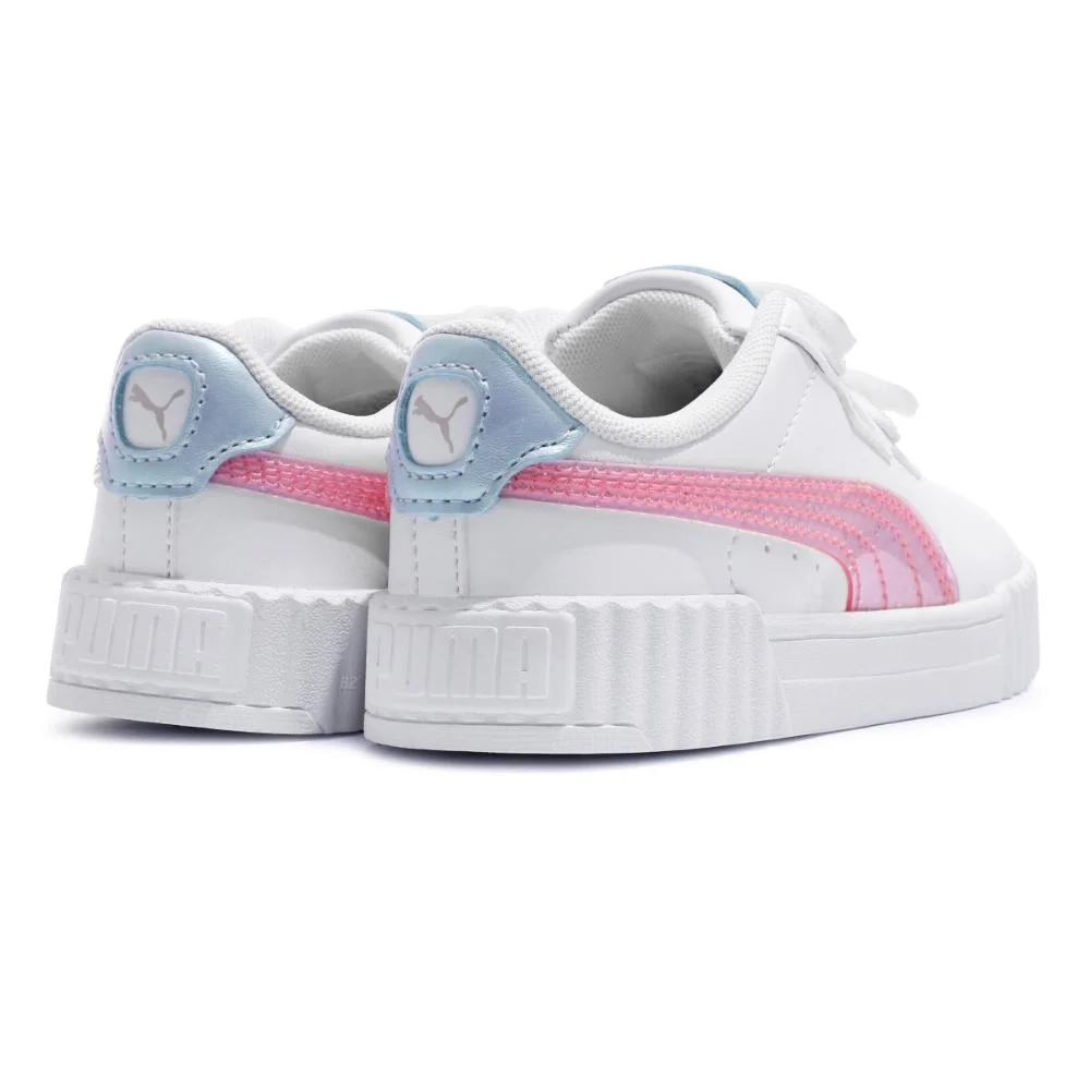 Tênis Puma Carina 3.0 Blurry Infantil Branco/Rosa 5