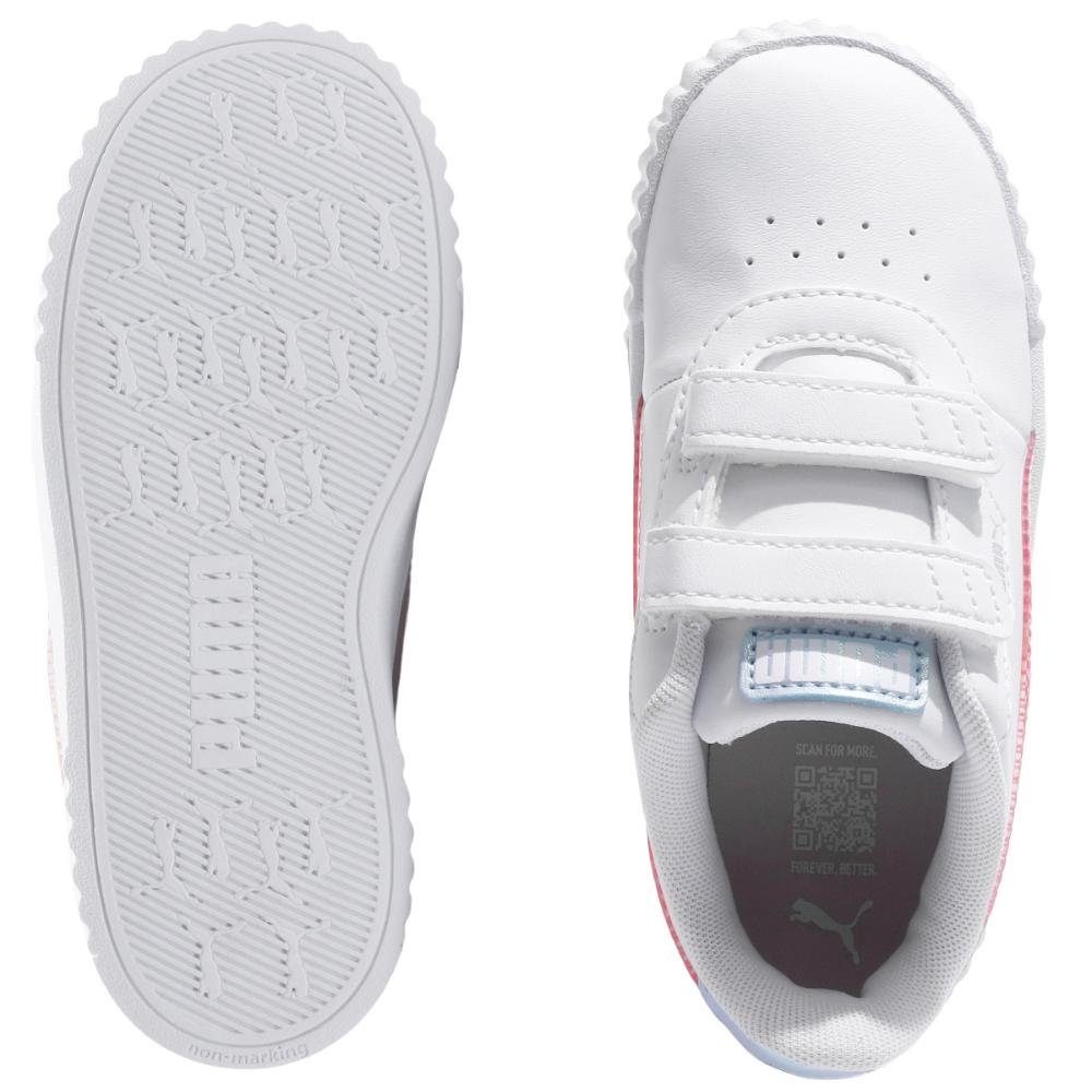 Tênis Puma Carina 3.0 Blurry Infantil Branco/Rosa 6