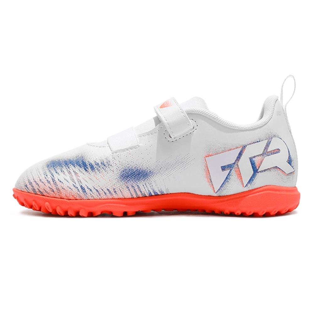 Chuteira Society Puma Future 8 Play TT Infantil Branco/Coral 2