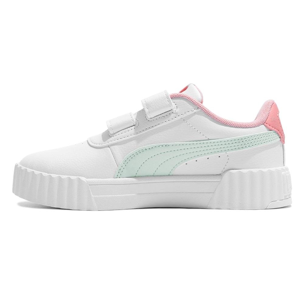 Tênis Puma Carina 3.0 Infantil Branco/Verde 2