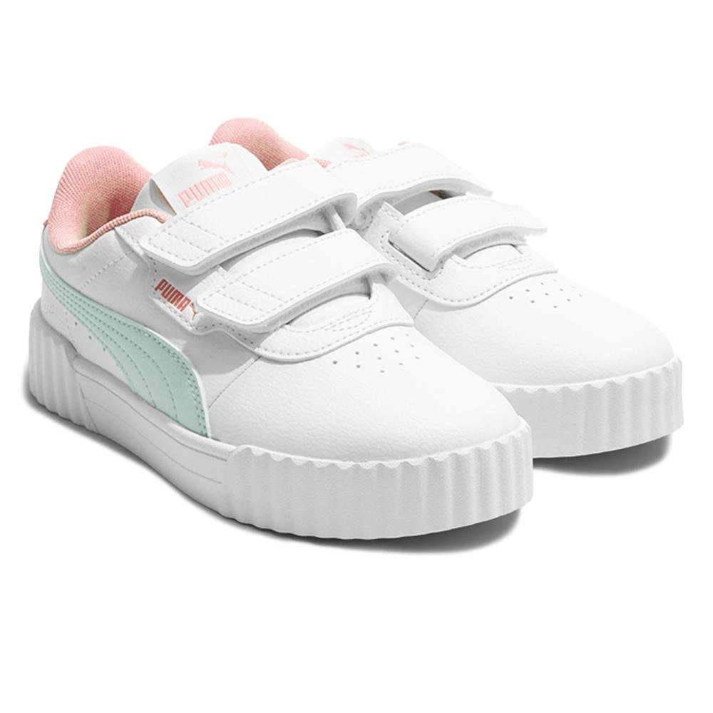 Tênis Puma Carina 3.0 Infantil Branco/Verde 3