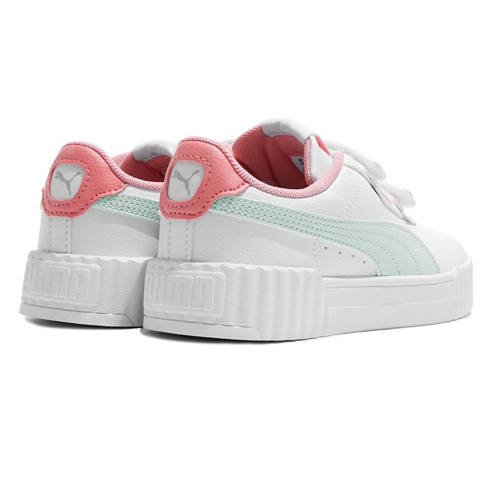 Tênis Puma Carina 3.0 Infantil Branco/Verde 5