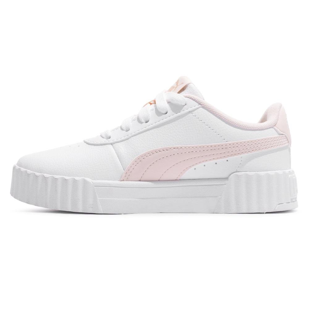 Tênis Puma Carina 3.0 Floral Infantil Branco/Rosa 2