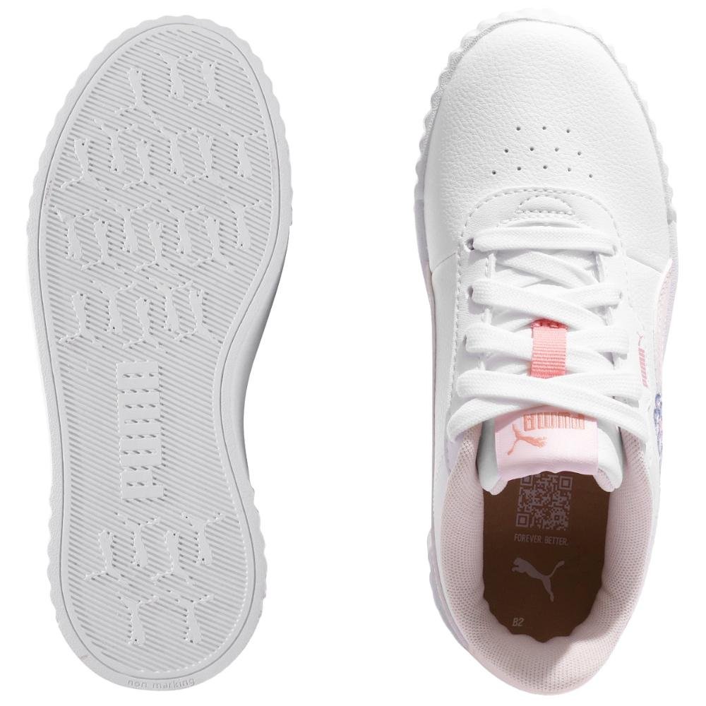 Tênis Puma Carina 3.0 Floral Infantil Branco/Rosa 6