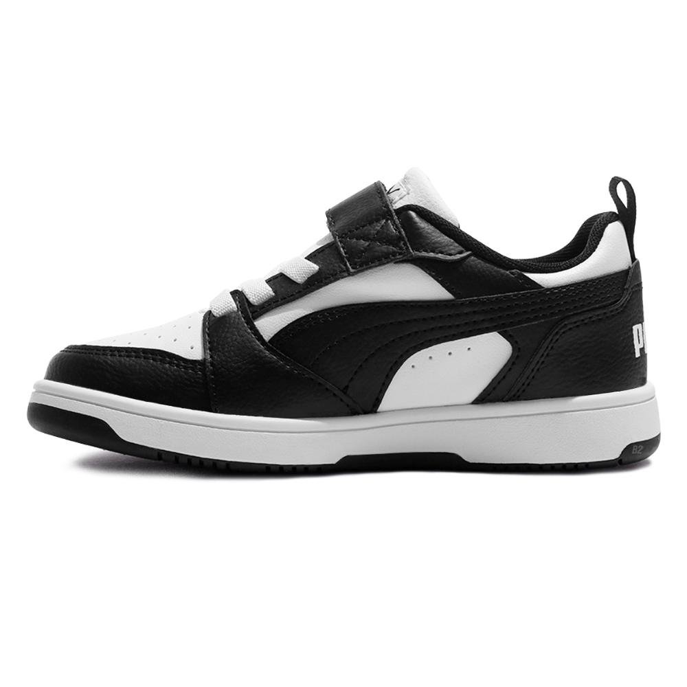 Tênis Puma Rebound V6 Juvenil Preto/Branco 2