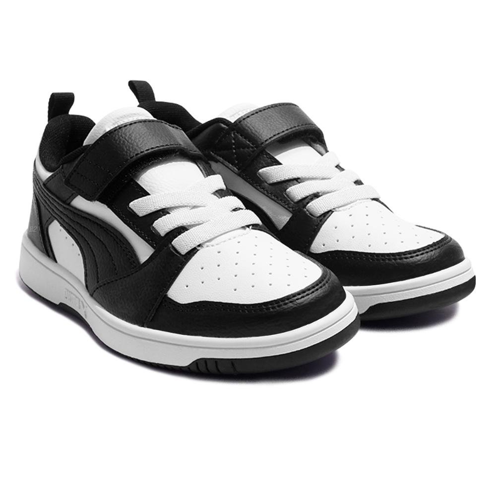 Tênis Puma Rebound V6 Juvenil Preto/Branco 3